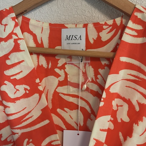 Misa Los Angeles Orange and White Maxi Dress - Picture 5 of 8